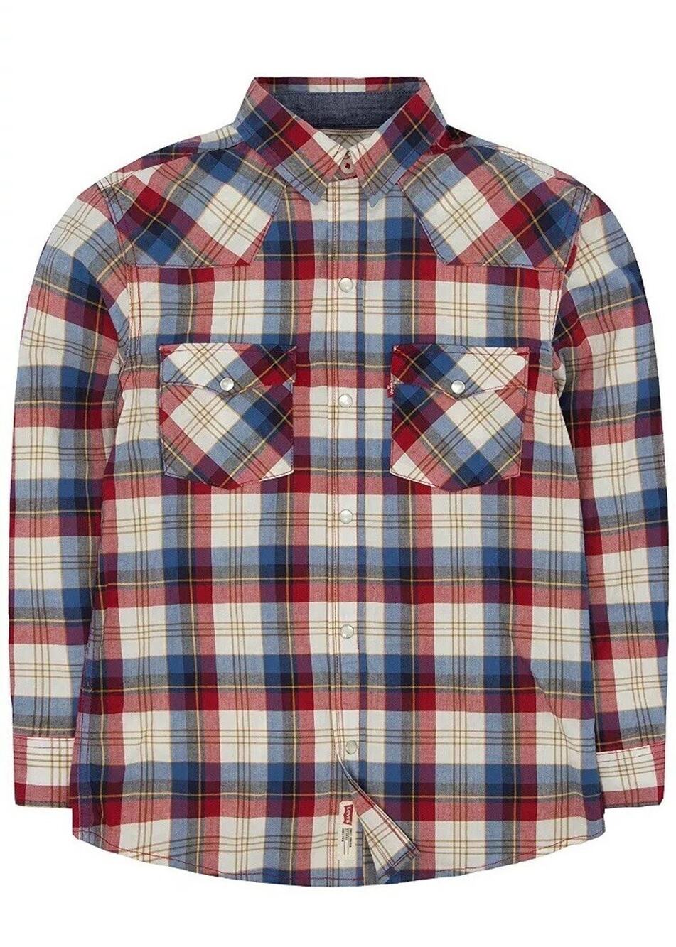 Levi's Boys Plaid Western Shirt Size 4 3-4Y Long Sleeve Casual Top